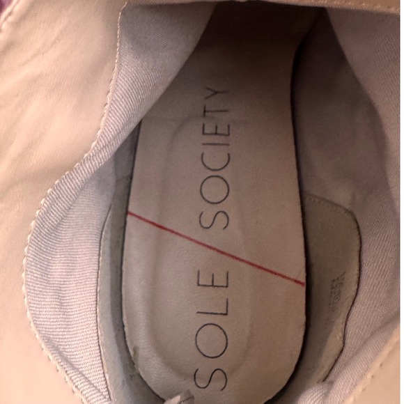 SOLE SOCIETY Burgundy Suede Ruched Ankle Boots Block Heel Side Zip Women's 7.5 - Picture 5 of 8